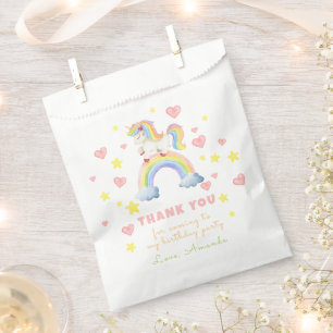 Unicorn Rainbow Magic One First Birthday Thank you Favour Bag