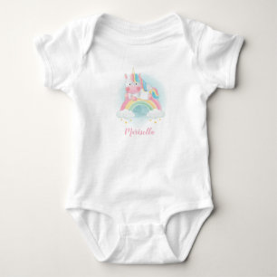 Unicorn Rainbow Name Personalized Baby Bodysuit