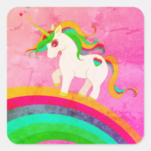Unicorn Rainbow Nature Square Sticker