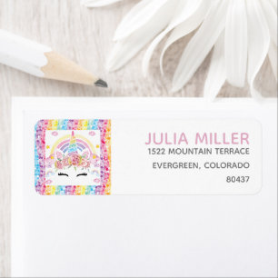 Unicorn Rainbow Personalized Birthday Address
