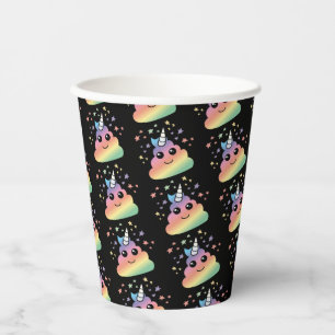 Unicorn Rainbow Poop Emoji Paper Cups