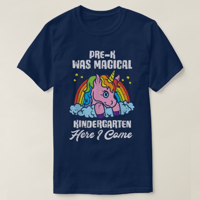 Unicorn Rainbow PreK Magical Kindergarten Last Day T-Shirt (Design Front)