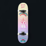 Unicorn rainbow Skateboard<br><div class="desc">Unicorn on skateboard with personalized captions Unicorn Personalized Skateboard CLICK on PERSONALIZE TEMPLATE OPTION AND ENTER the NAME. you can also custom other caption. Cool skateboard designed with vivid colours and for the background and a funky unicorn riding a skateboard. This Skateboard makes a great gift idea for a unicorn...</div>