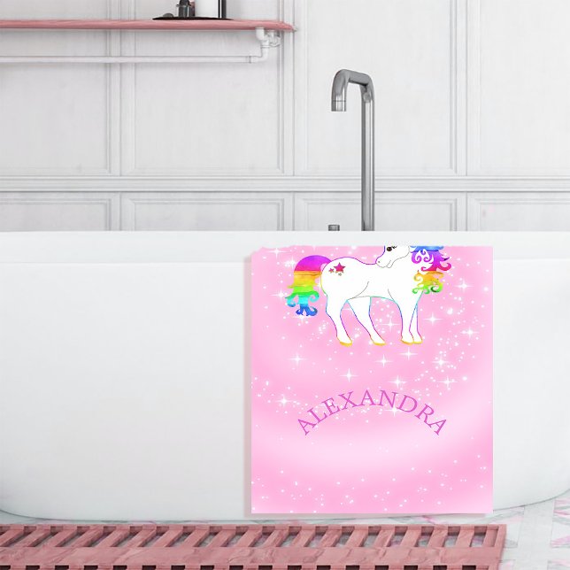 Unicorn Rainbow Stars Magical Pink Cute Customized Bath Towel Set (Creator Uploaded)