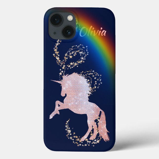 Unicorn Rainbow Stars Sparkle Case-Mate iPhone Case (Back)