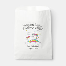 Unicorn Rainbow White Favour Bag