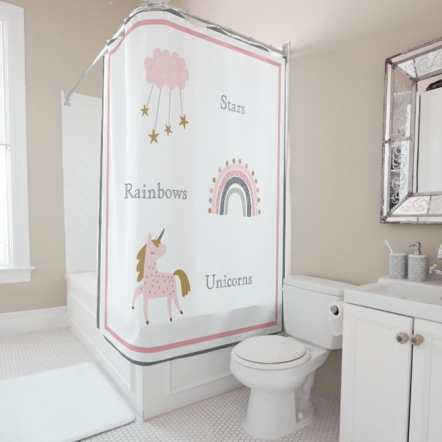 Unicorn Rainbows Pink Boho Pattern (In Situ)