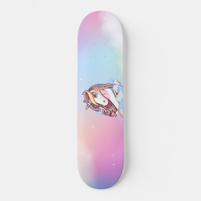 Unicorn & Rainbows Skateboard Deck (Front)