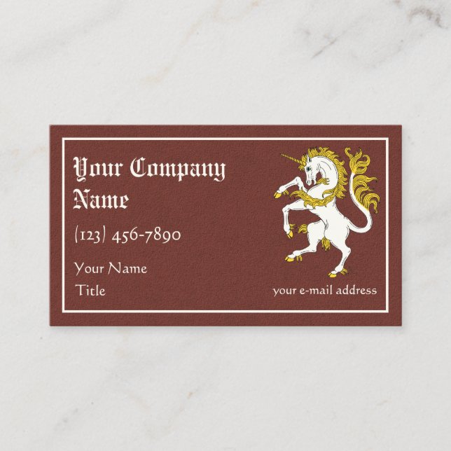 Unicorn Rampant Business Card (Front)