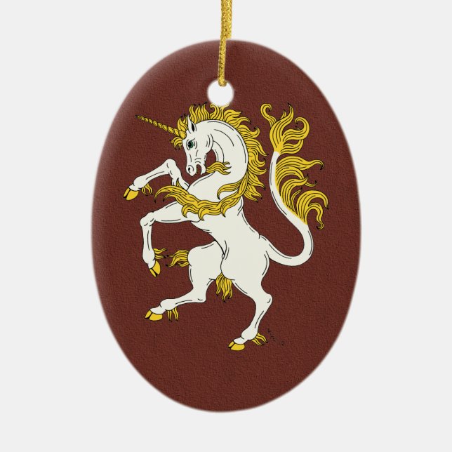 Unicorn Rampant Ceramic Ornament (Front)