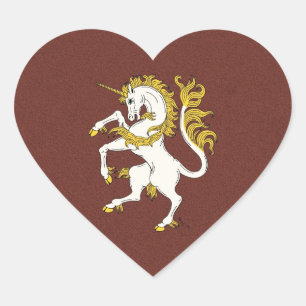 Unicorn Rampant Heart Sticker