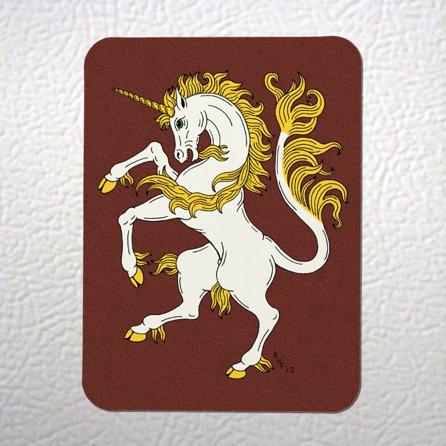 Unicorn Rampant Magnet (Unicorn Rampant Flexi Magnet on Fridge)