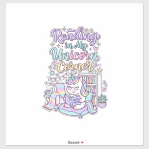 Unicorn Reading in My Unicorn Corner Cute Pastel T