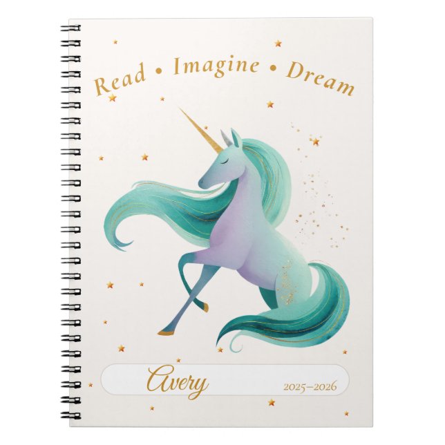 Unicorn Reading Journal – Personalized Name & Year (Front)