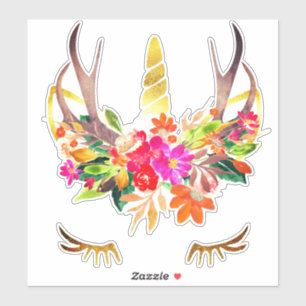 Unicorn Reindeer Lashes Floral Deer Antlers