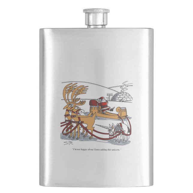 Unicorn Reindeer stainless steel flask (Front)