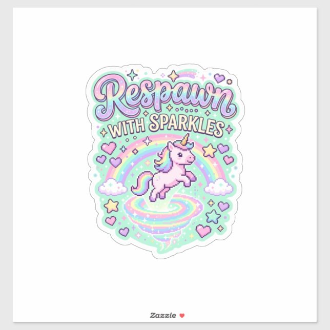 Unicorn Respawn with Sparkles Premium Vector Stick (Sheet)