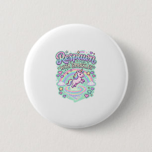 Unicorn Respawn with Sparkles Premium Vector Stick 2 Inch Round Button