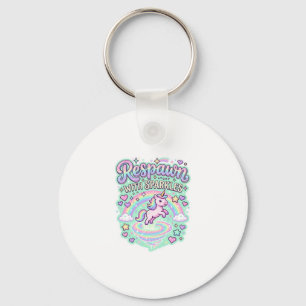 Unicorn Respawn with Sparkles Premium Vector Stick Keychain