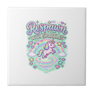 Unicorn Respawn with Sparkles Premium Vector Stick Tile