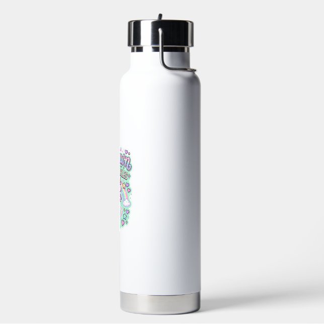 Unicorn Respawn with Sparkles Premium Vector Stick Water Bottle (Left)