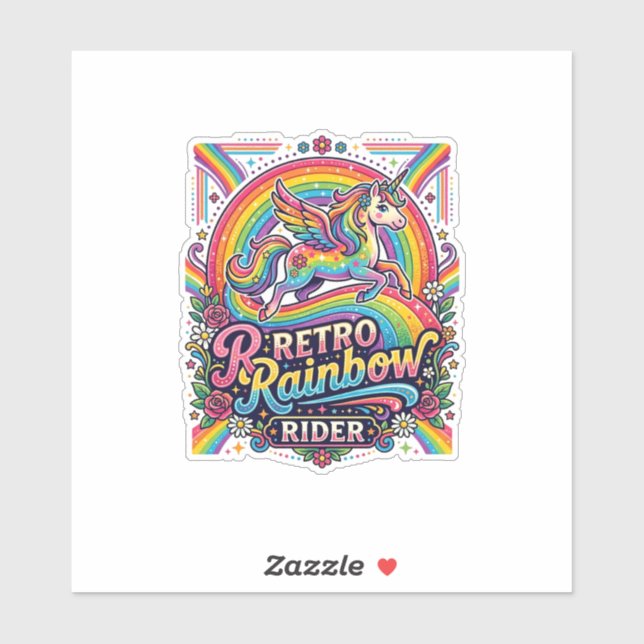 Unicorn Retro Rainbow Rider (Sheet)