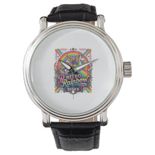 Unicorn Retro Rainbow Rider Watch