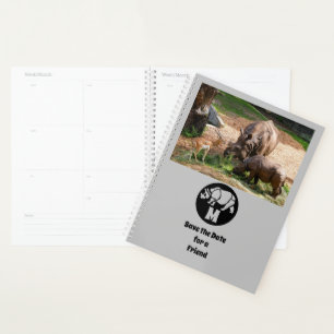 Unicorn Rhino Silhouette Monogram Photo Planner