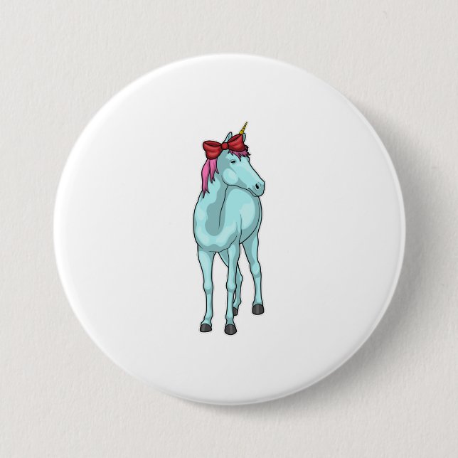 Unicorn Ribbon 3 Inch Round Button (Front)