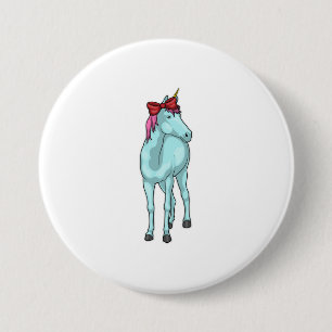 Unicorn Ribbon 3 Inch Round Button