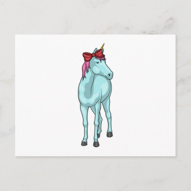 Unicorn Ribbon Postcard (Front)