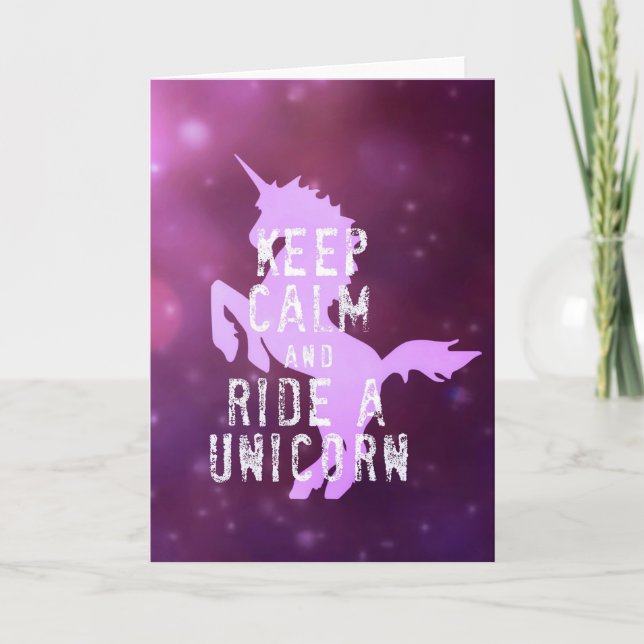 UNICORN RIDES Greeting Card (Front)
