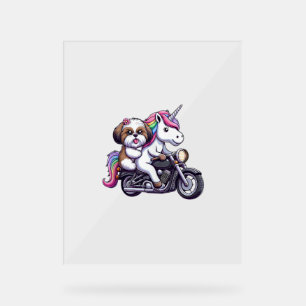 Unicorn Riding A Motorcycle Girls Women Kids Men S Acrylic Sign