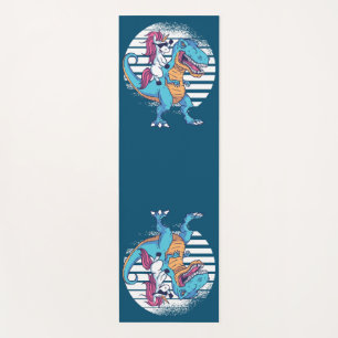 Unicorn Riding A T-Rex Yoga Mat