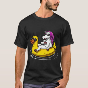 Unicorn Riding Bath Duck Float T-Shirt