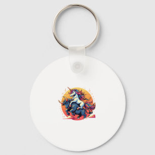 Unicorn Riding Bull Boys Girls Men Women Kids Rain Keychain