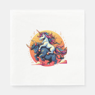 Unicorn Riding Bull Boys Girls Men Women Kids Rain Napkin