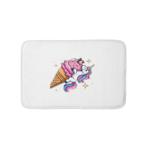 Unicorn Riding Ice Cream Men Women Kids Boys Girls Bath Mat