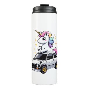 Unicorn Riding Kei Car Boys Girls Women Kids Teen  Thermal Tumbler