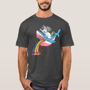Unicorn Riding LGBTQ Pride Shark LGBT pride month  T-Shirt