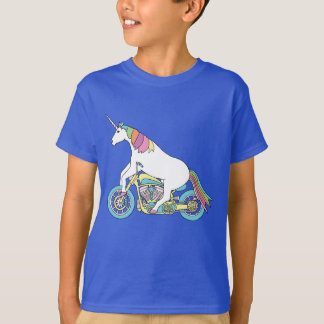 Unicorn Riding Motorcycle T-Shirt