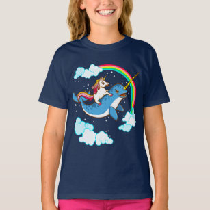 Unicorn Riding Narwhal T-Shirt