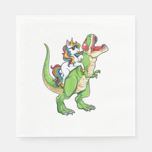 Unicorn Riding T rex Dinosaur Boys Girls Men Women Napkin