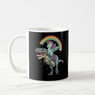 Unicorn Riding T rex Dinosaur Coffee Mug