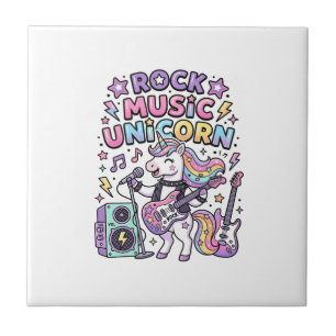 Unicorn Rock Music Unicorn Charming Marketplace Ar Tile