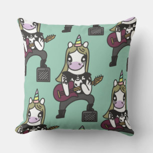 Unicorn Rock Star Throw Pillow