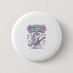 Unicorn Rockstar Unicorn Charming Apparel Graphic_ 2 Inch Round Button