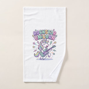 Unicorn Rockstar Unicorn Charming Apparel Graphic_ Hand Towel
