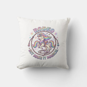 Unicorn Rodeo but Make It Magical Funny Cute Gift  Throw Pillow