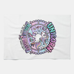 Unicorn Roller Disco POD Ready Marketplace Artwork Kitchen Towel